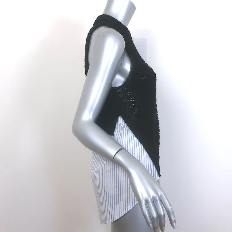Veronica Beard South Beach Haut Sans Manches en Matière Mixte Tricot Rayé Marine Taille Moyenne