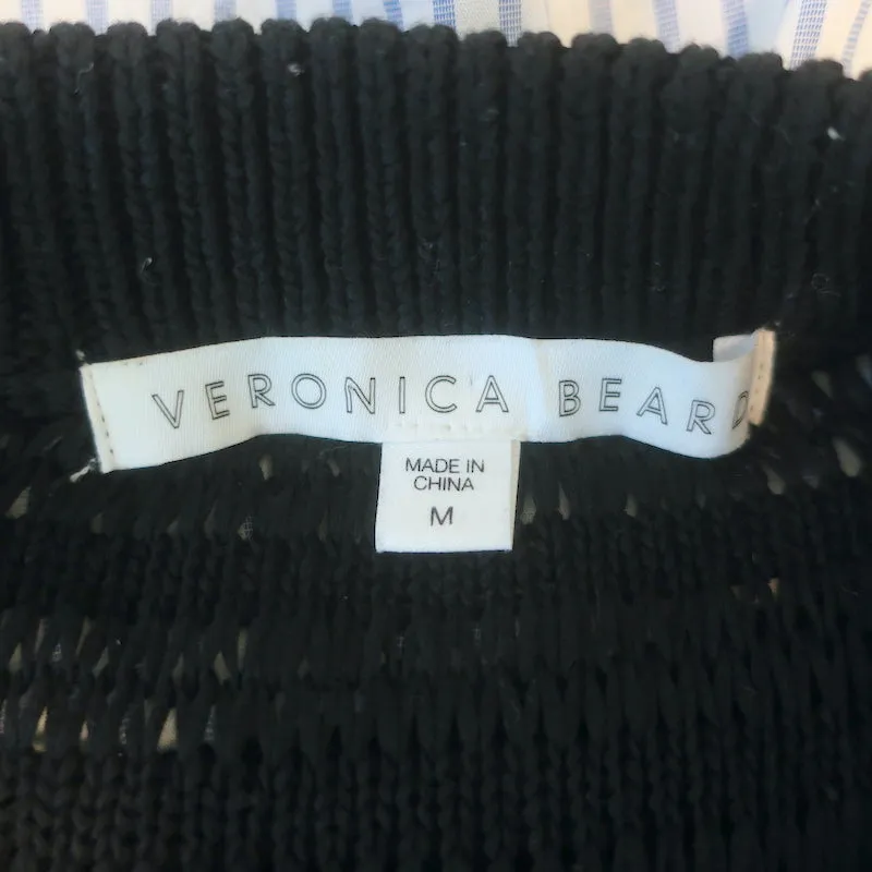 Veronica Beard South Beach Haut Sans Manches en Matière Mixte Tricot Rayé Marine Taille Moyenne