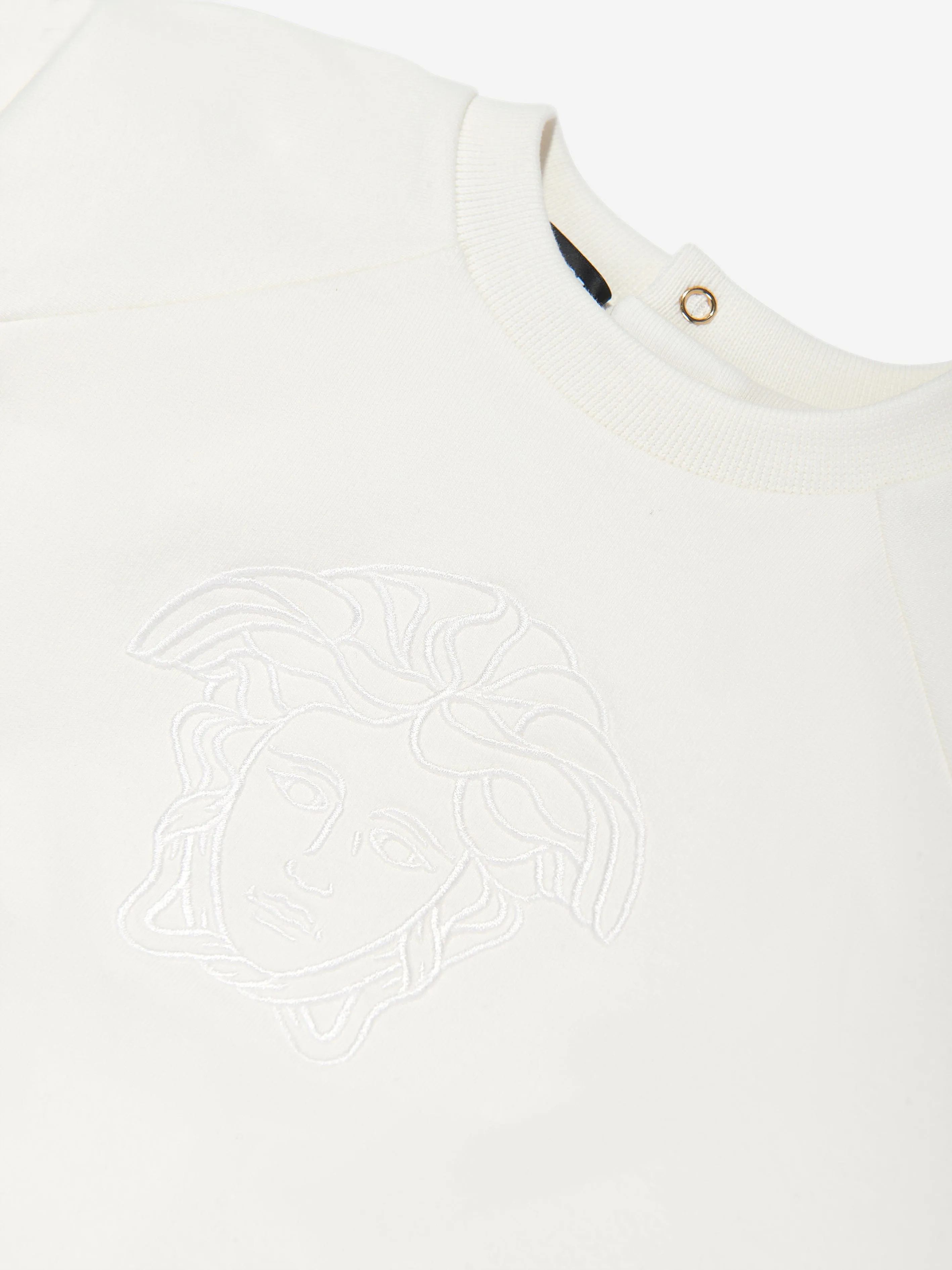 Barboteuse au logo Medusa Baby Versace en blanc