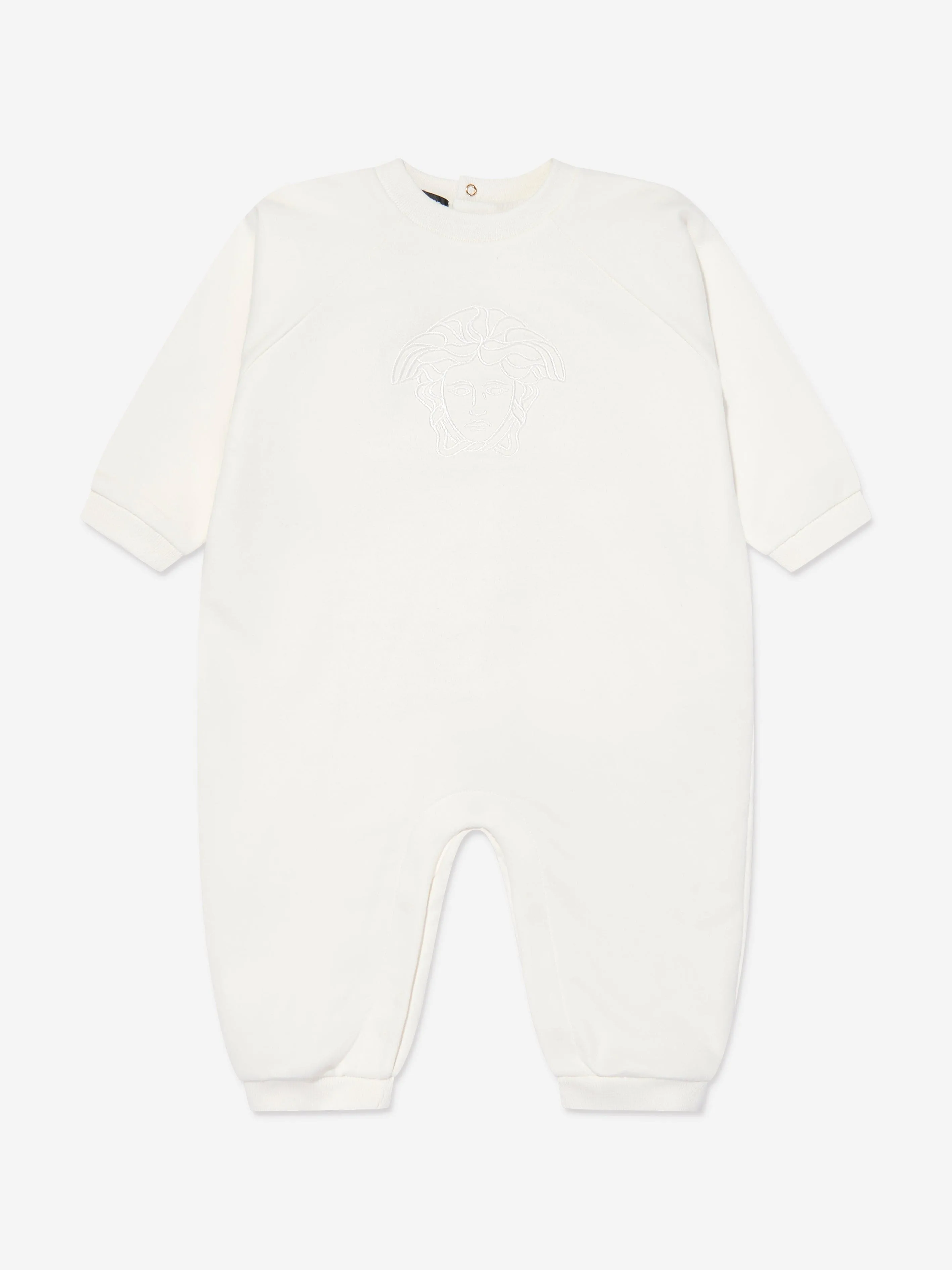 Barboteuse au logo Medusa Baby Versace en blanc