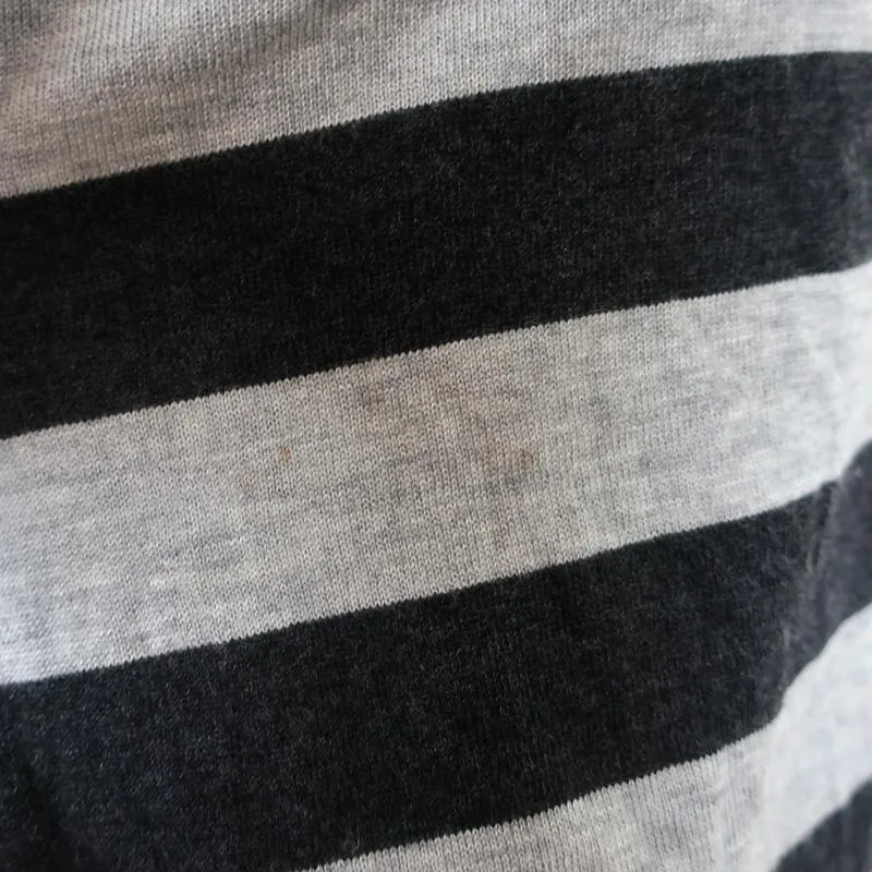 Pull Vince à rayures en maille gris mélange cachemire taille moyenne manches courtes