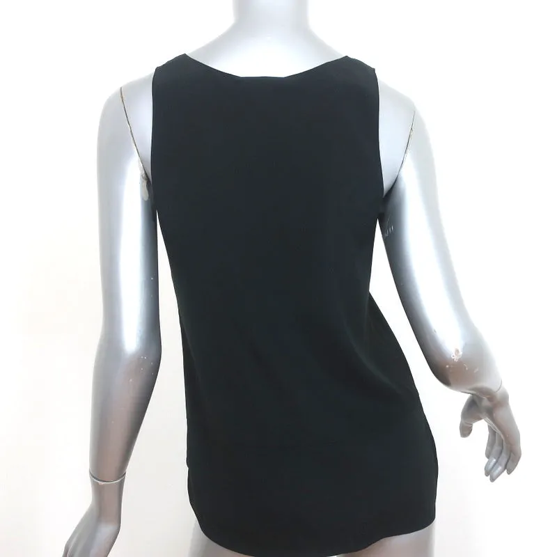 Débardeur Vince Noir en Soie Élasticisée Taille Très Petite Blouse sans Manches