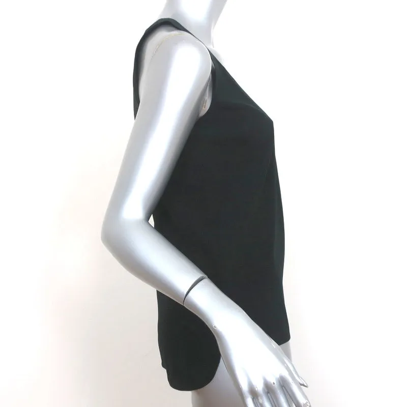 Débardeur Vince Noir en Soie Élasticisée Taille Très Petite Blouse sans Manches