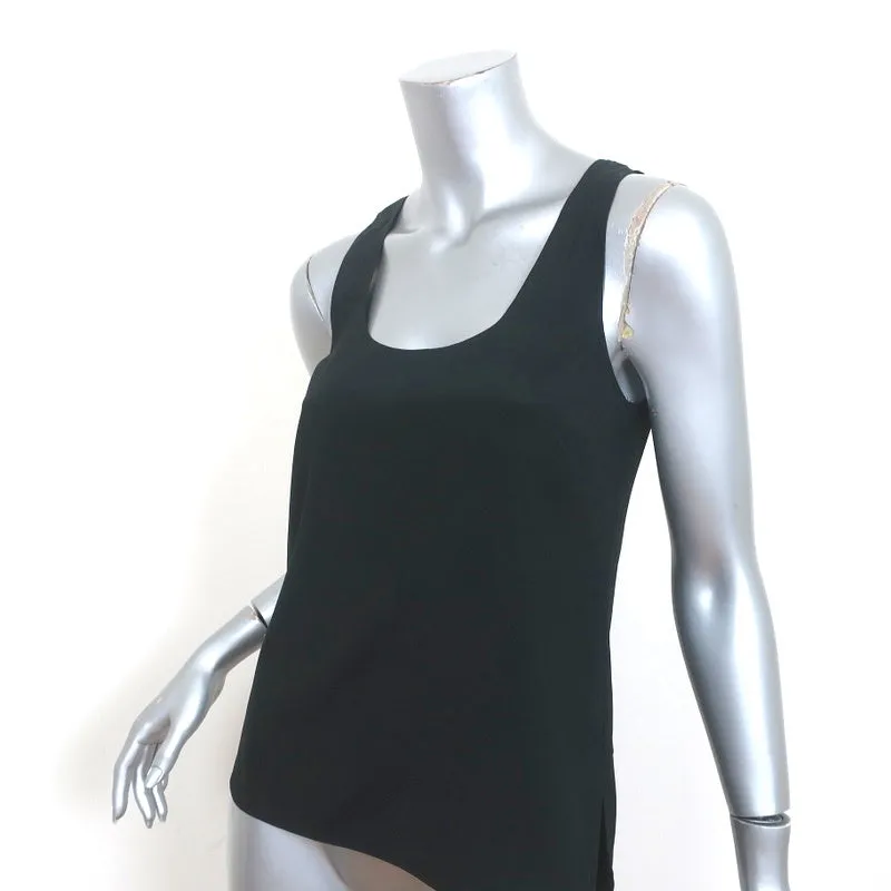 Débardeur Vince Noir en Soie Élasticisée Taille Très Petite Blouse sans Manches