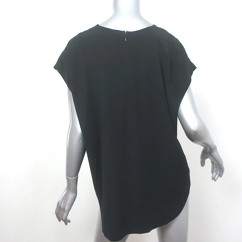 Vince Blouse à encolure en V Noir Taille Extra Large Haut à manches courtes NEUF