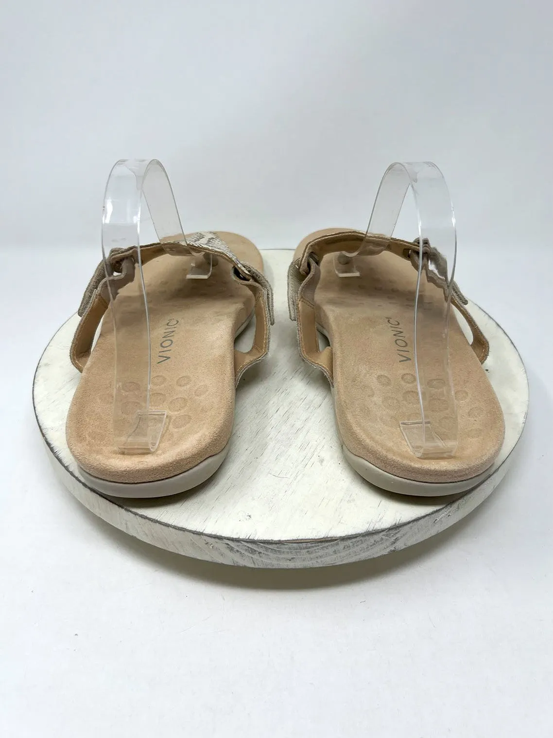 Sandales Vionic Taille 12 Imitation Serpent Crème et Taupe