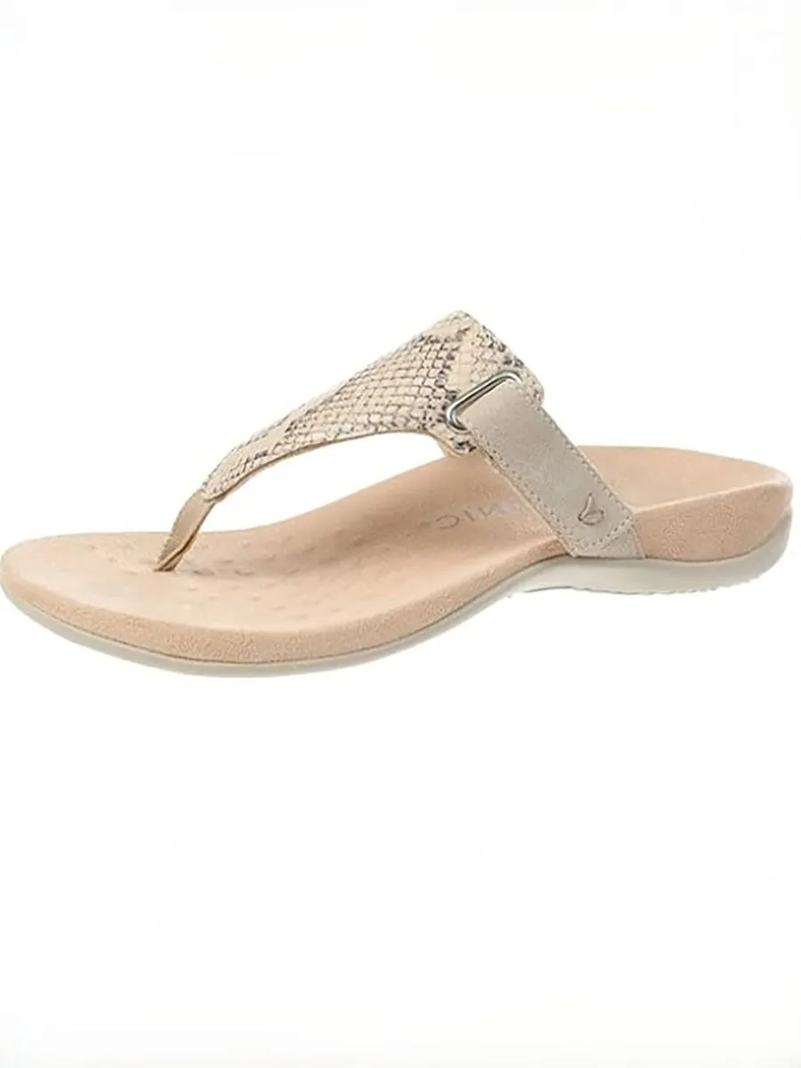 Sandales Vionic Taille 12 Imitation Serpent Crème et Taupe
