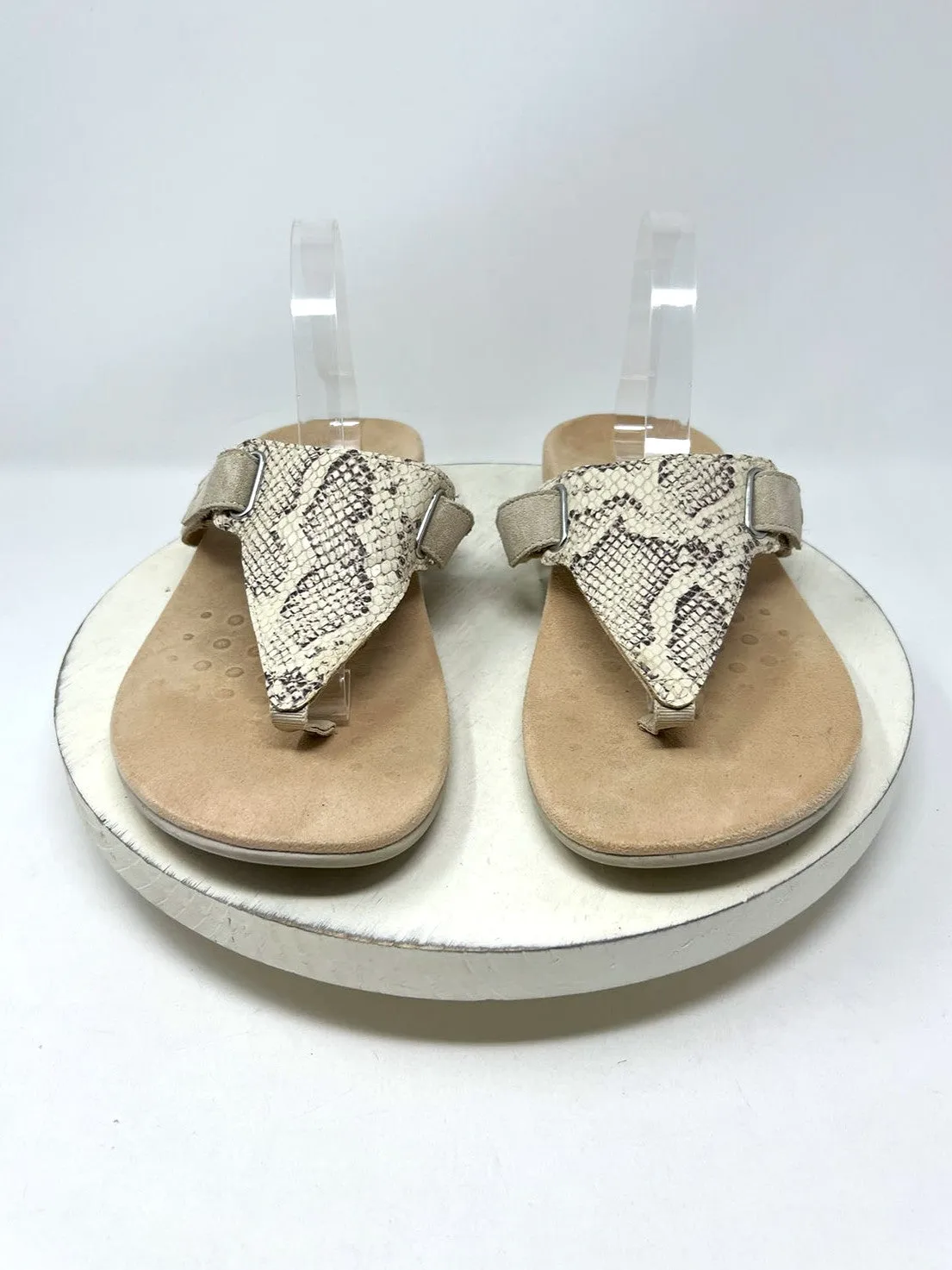 Sandales Vionic Taille 12 Imitation Serpent Crème et Taupe