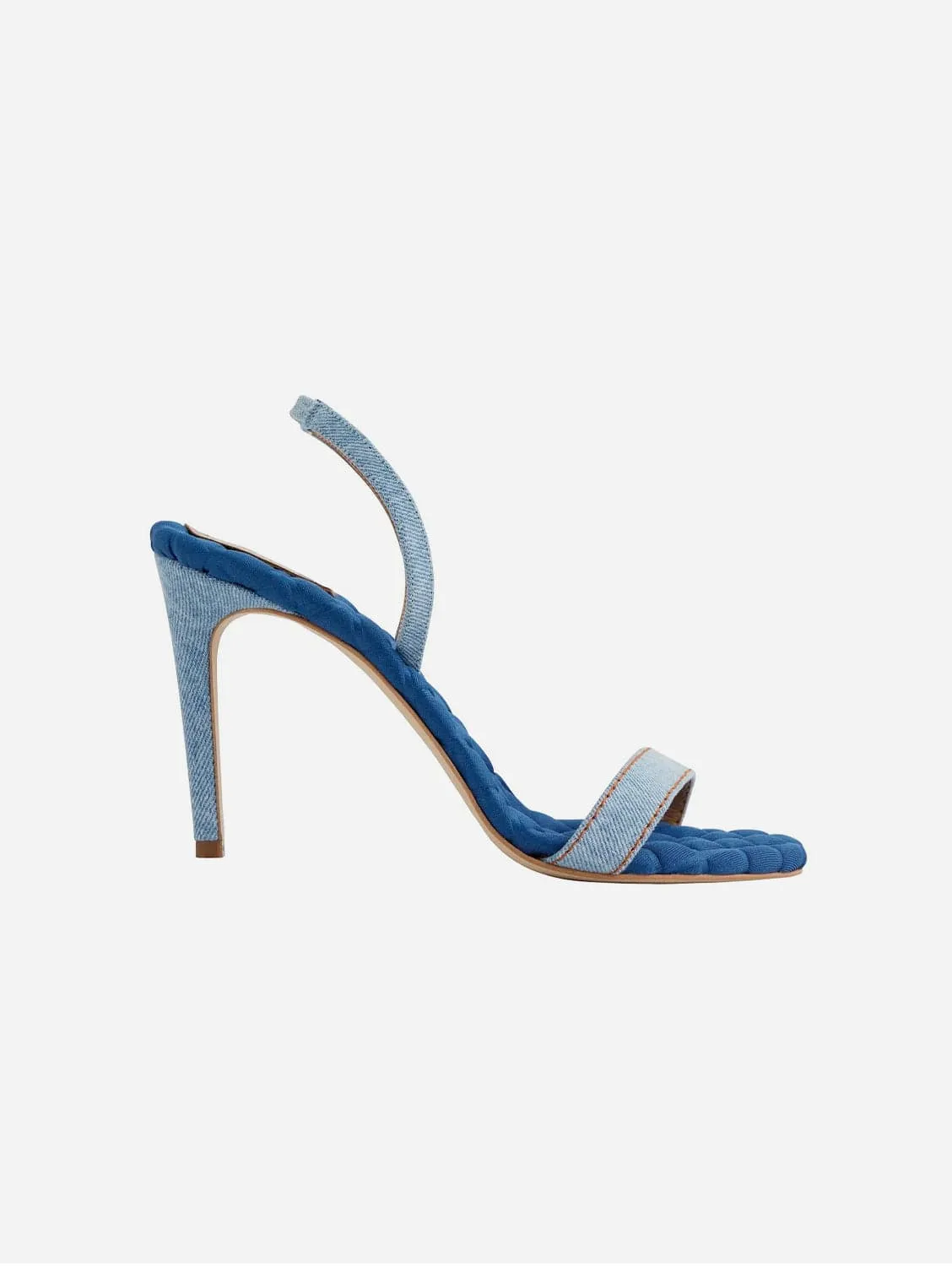Sandales à talons hauts vegan Vivien Cotton | Denim bleu