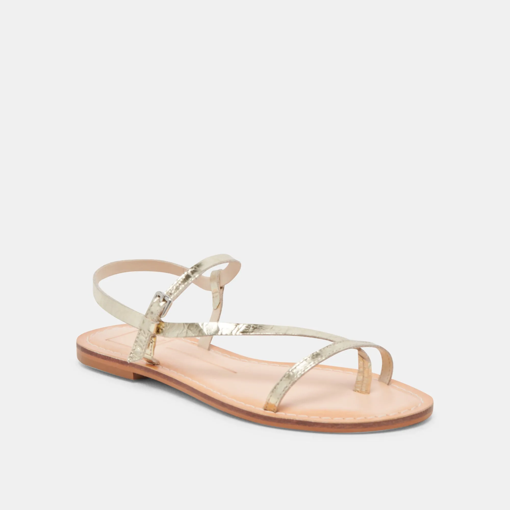 SANDALES WANDRE EN CUIR VIEILLI DORÉ