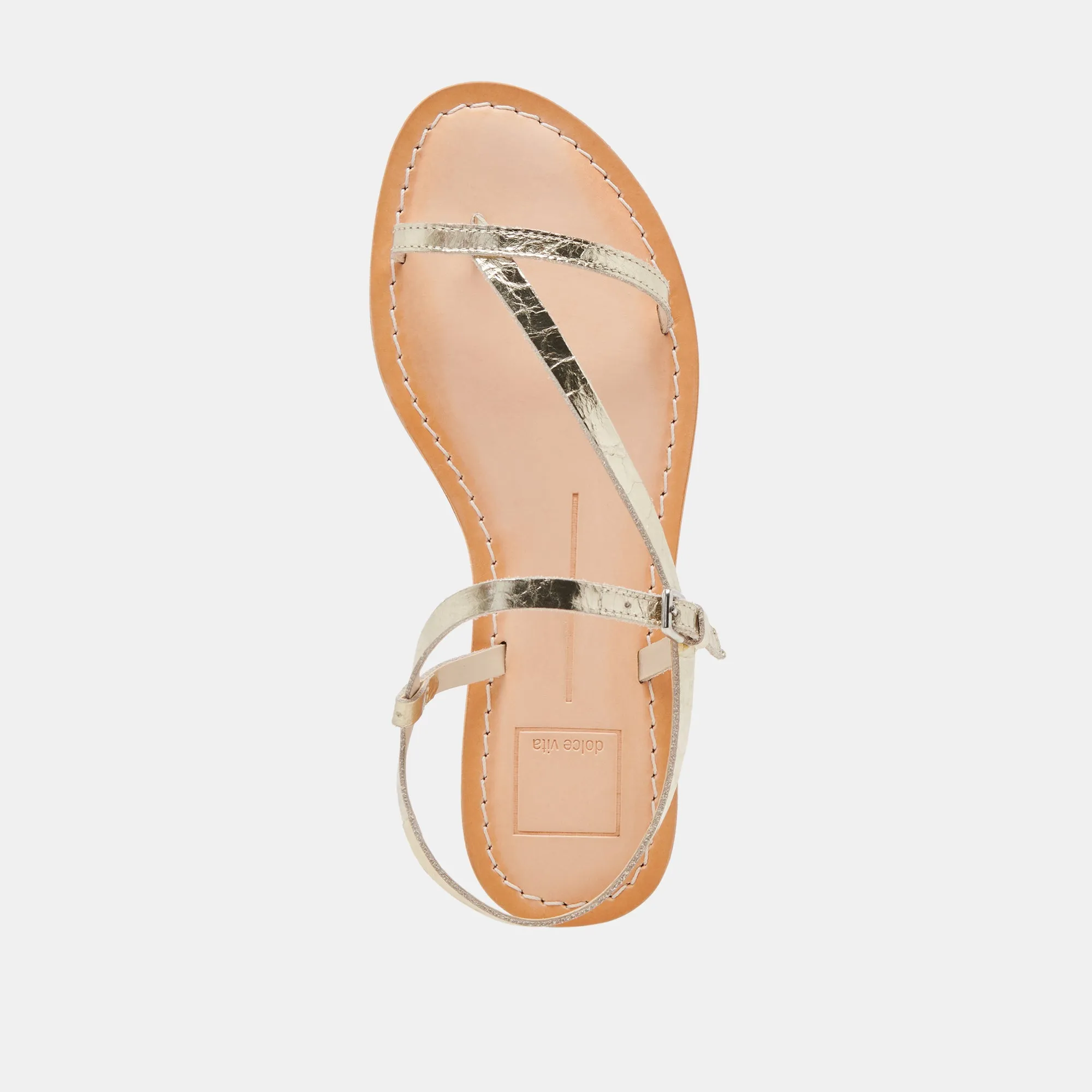 SANDALES WANDRE EN CUIR VIEILLI DORÉ