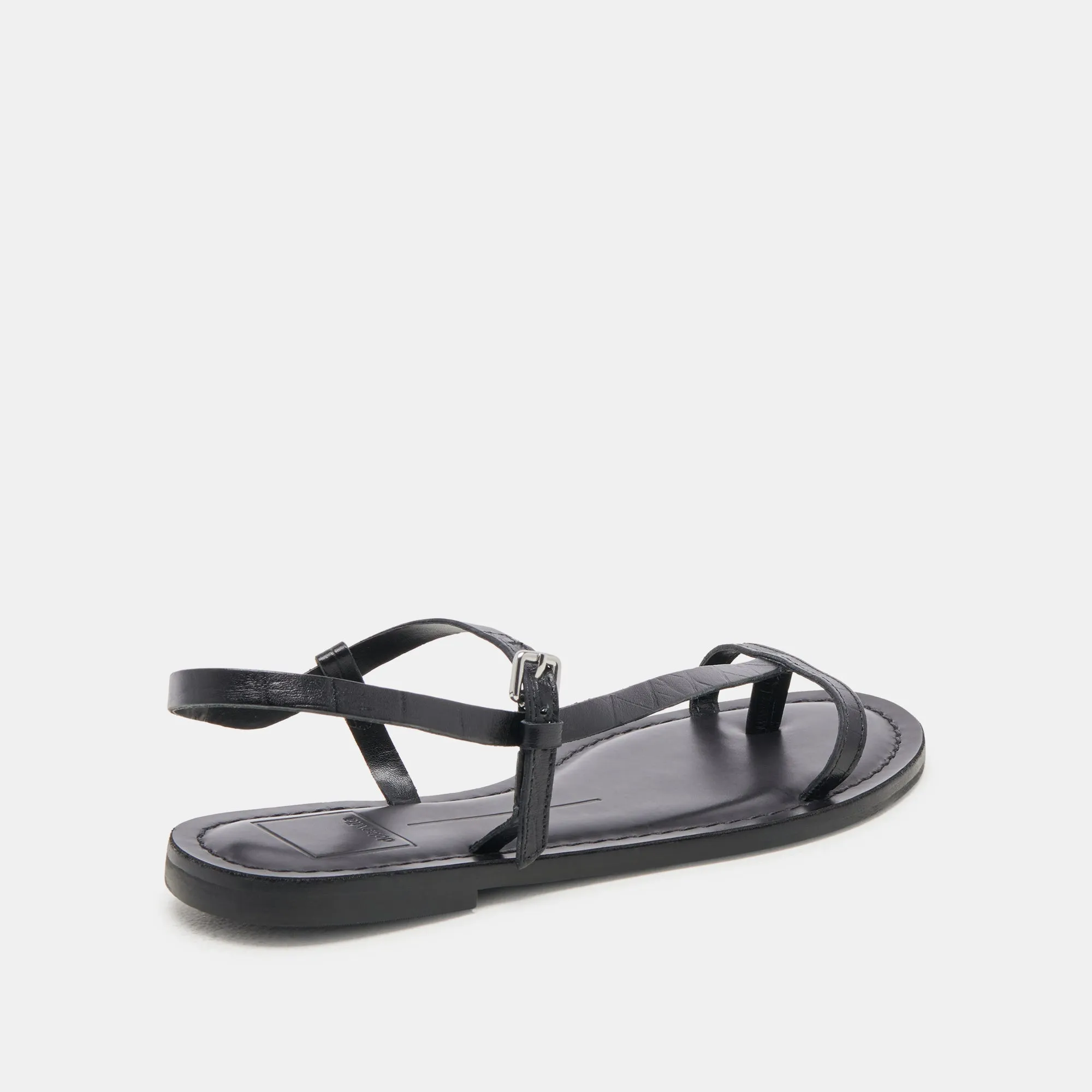 SANDALES WANDRE NOIR EN CUIR GAUFRÉ
