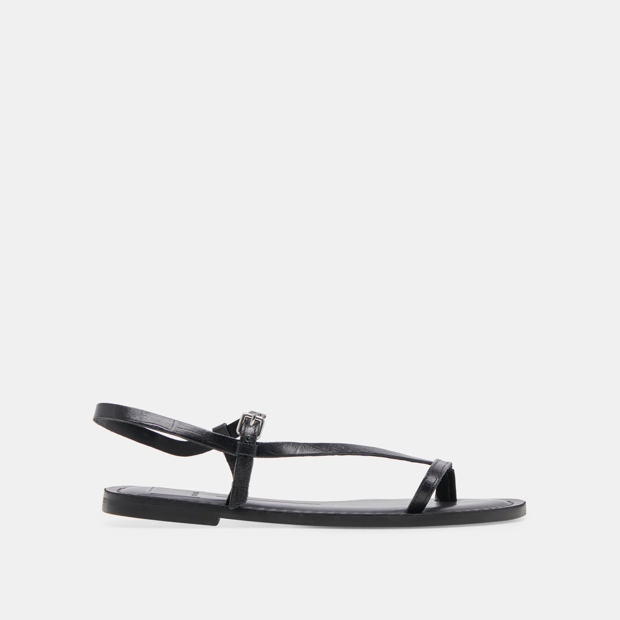 SANDALES WANDRE NOIR EN CUIR GAUFRÉ