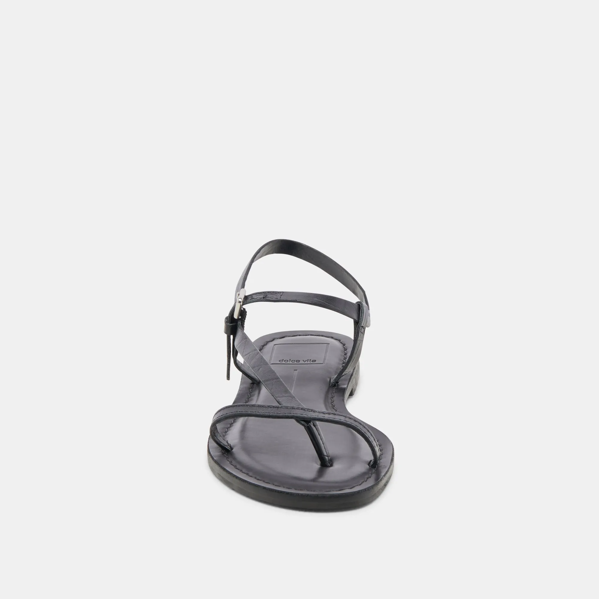 SANDALES WANDRE NOIR EN CUIR GAUFRÉ
