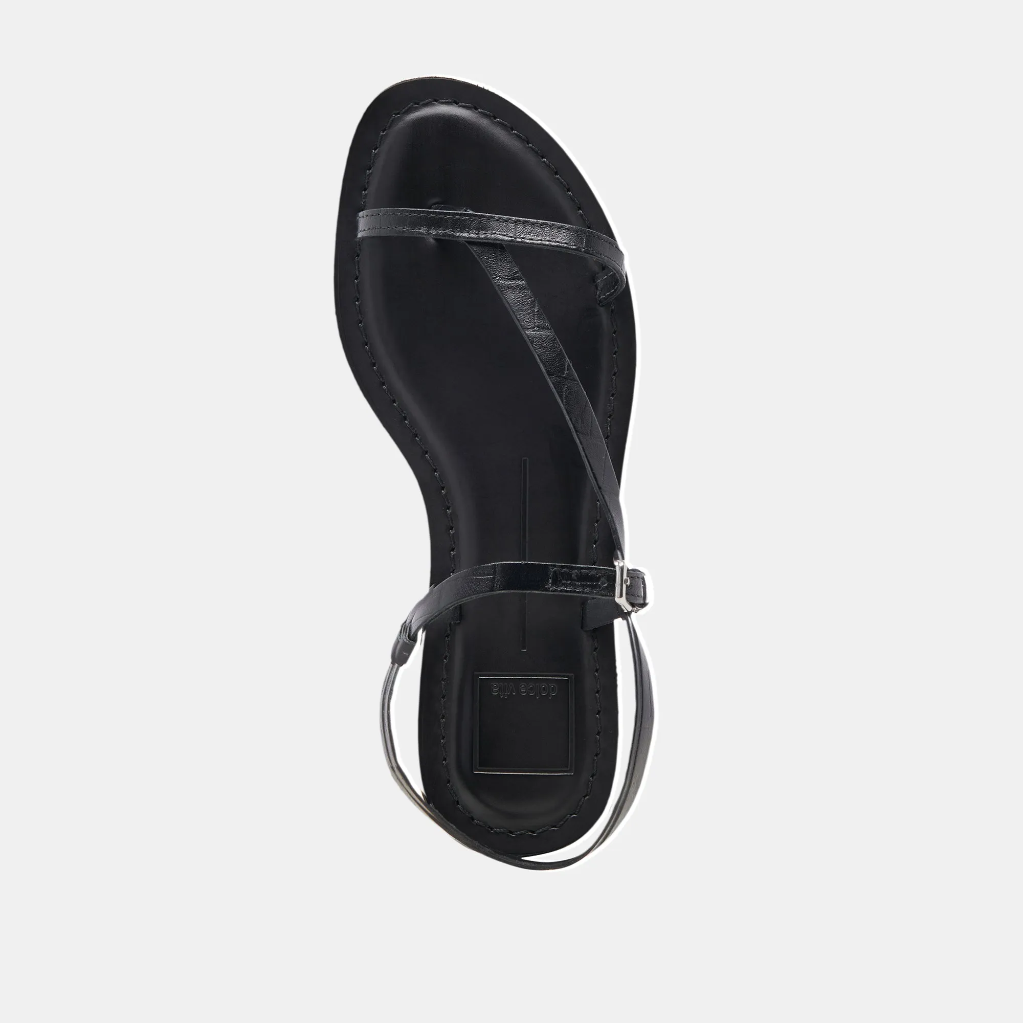 SANDALES WANDRE NOIR EN CUIR GAUFRÉ