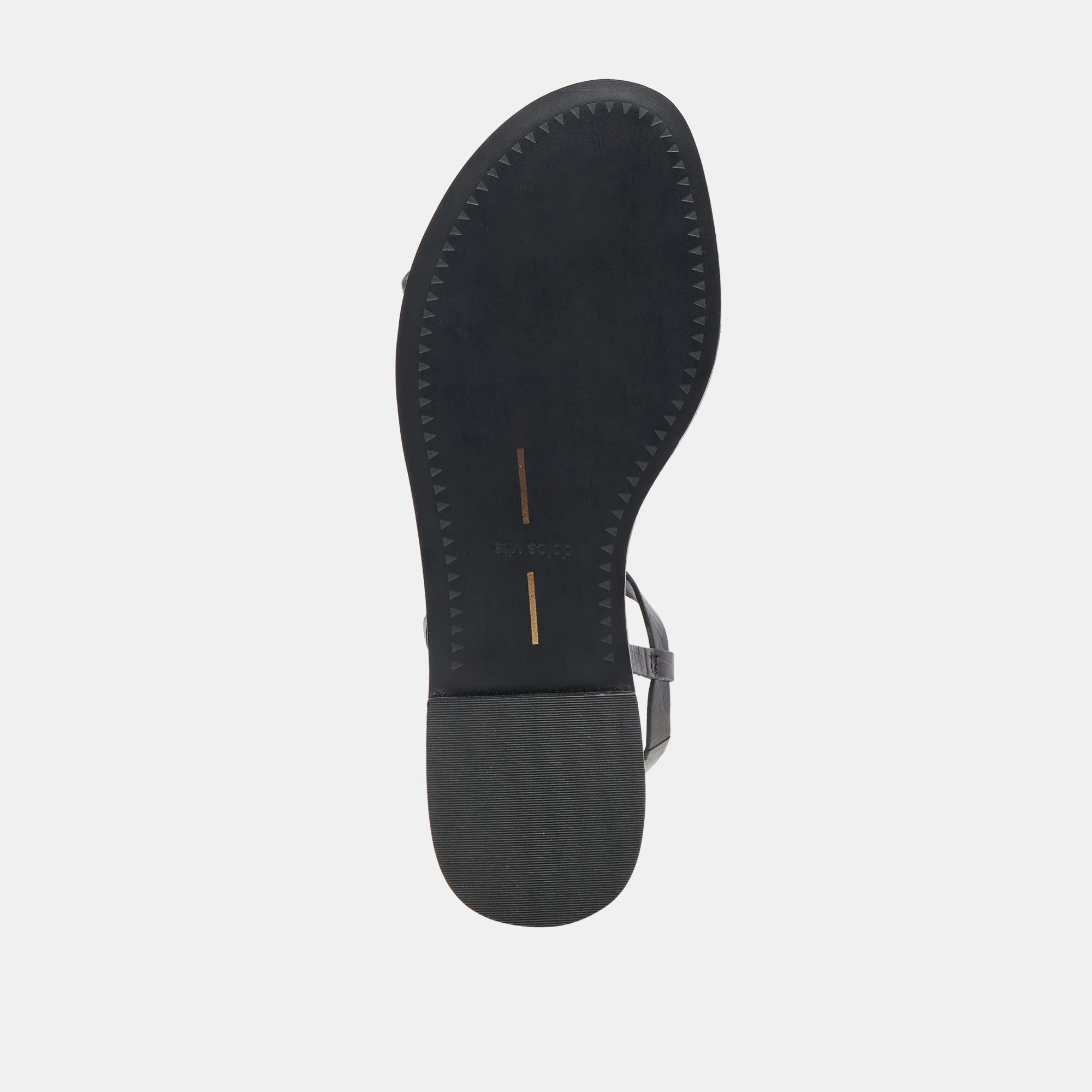 SANDALES WANDRE NOIR EN CUIR GAUFRÉ