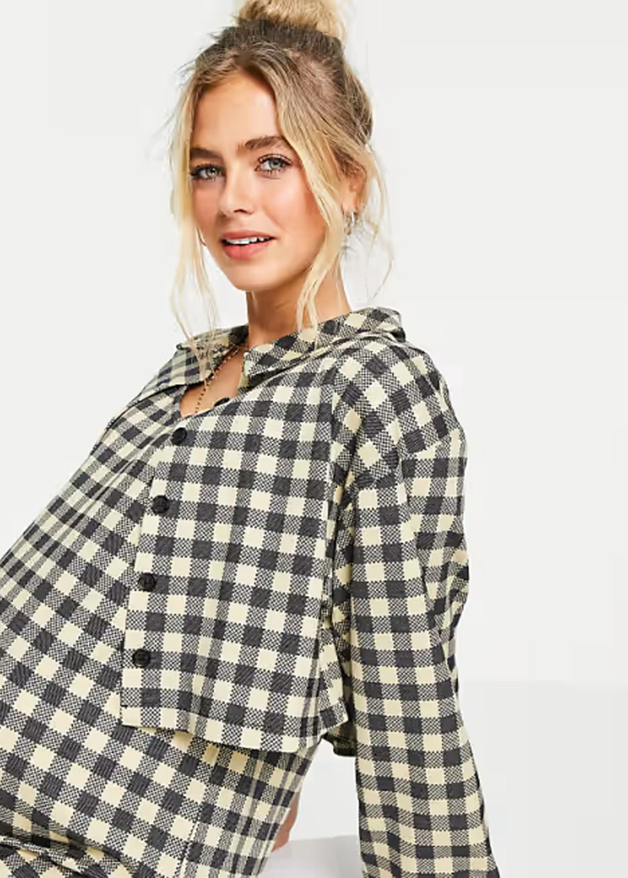 Robe à carreaux pour femme, Beige