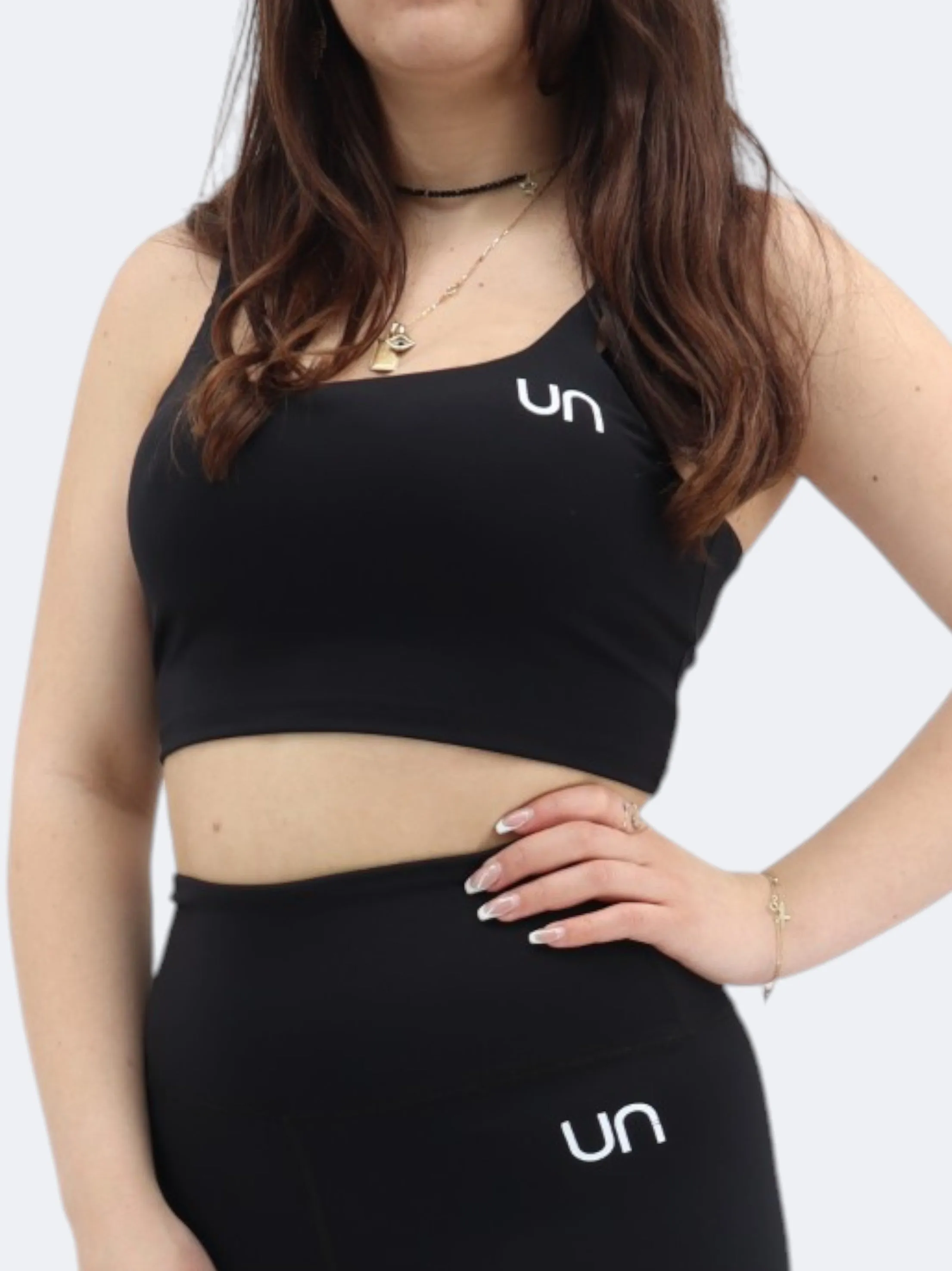 Haut de sport féminin court, Noir