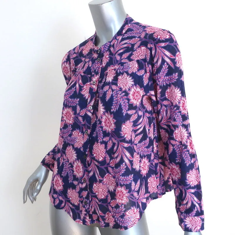 Chemise boutonnée Xirena Jesse Imprimé floral violet Taille Très petite Manches longues
