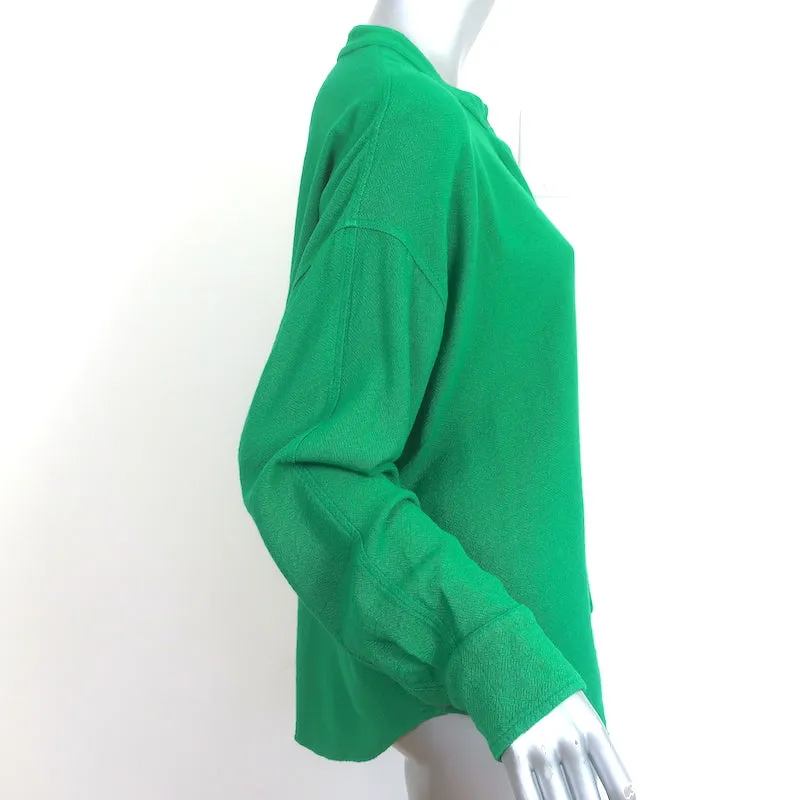 Xirena Presley Chemise Vert Crêpe Taille Petite Haut à Manches Longues