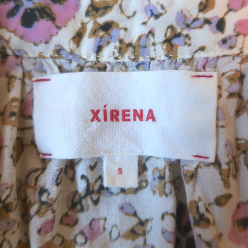 Xirena Romi Blouse Crème Imprimé Floral en Coton Manches Longues Taille Petite