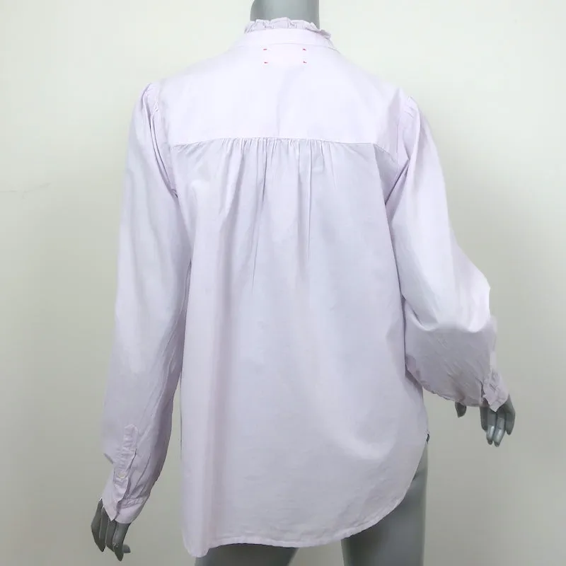 Xirena Chemise à col volant boutonnée Lavande Taille Moyenne Manches longues