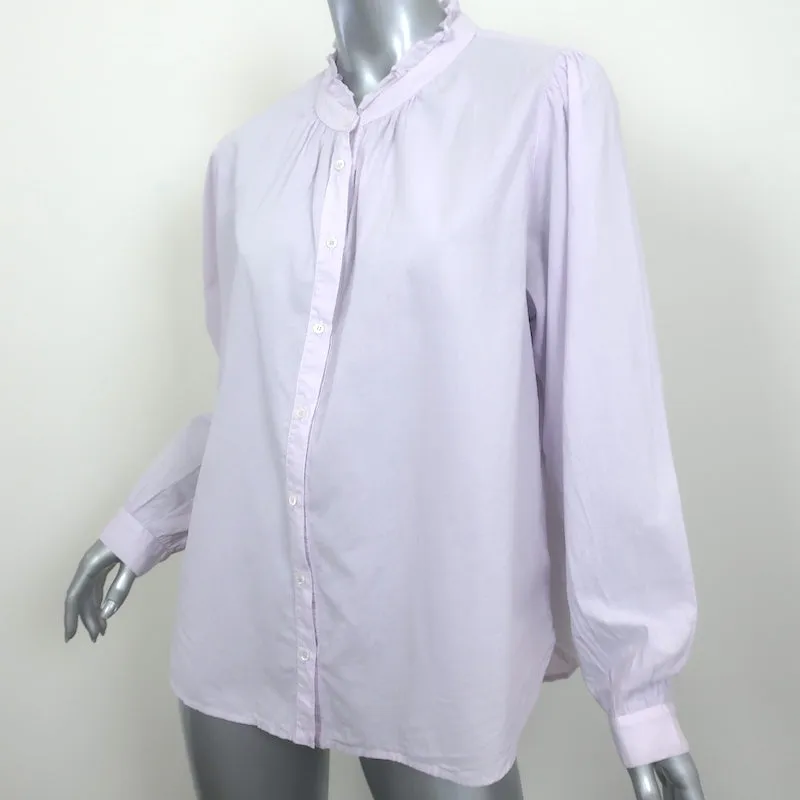 Xirena Chemise à col volant boutonnée Lavande Taille Moyenne Manches longues