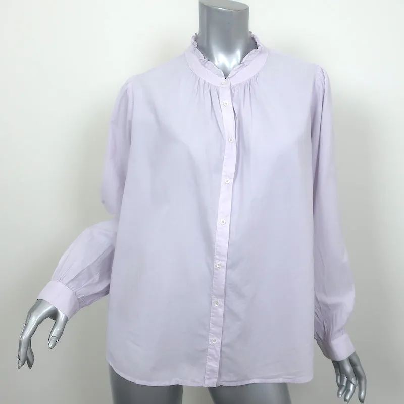 Xirena Chemise à col volant boutonnée Lavande Taille Moyenne Manches longues