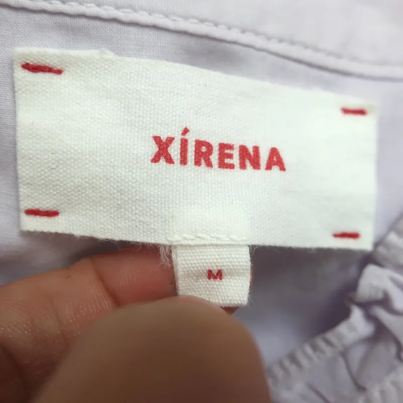 Xirena Chemise à col volant boutonnée Lavande Taille Moyenne Manches longues