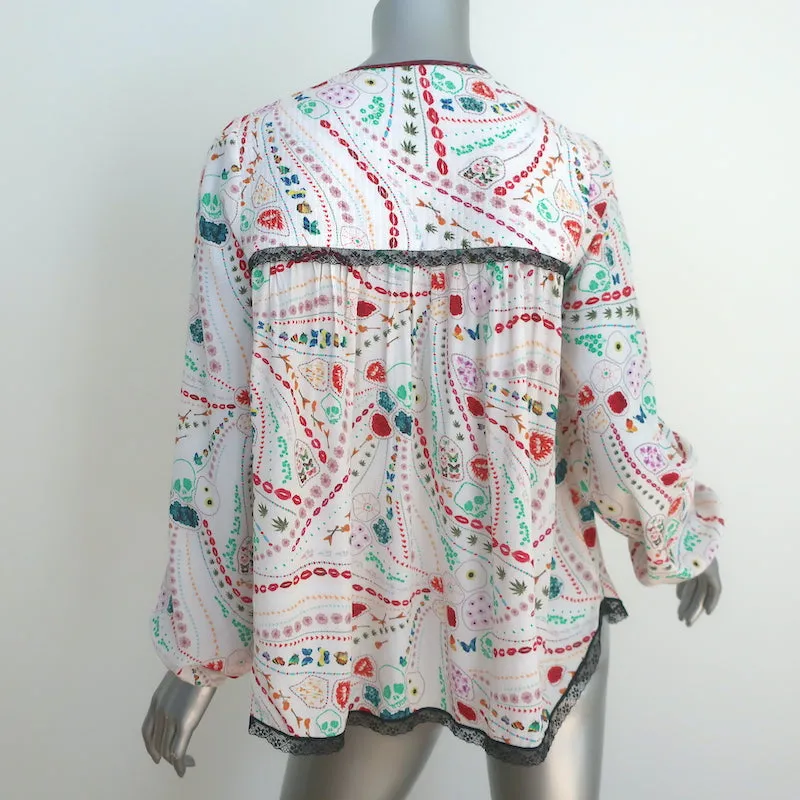 Zadig & Voltaire Top Tangara Psyché Blanc/Multicolore Imprimé Crêpe Taille Très Petite