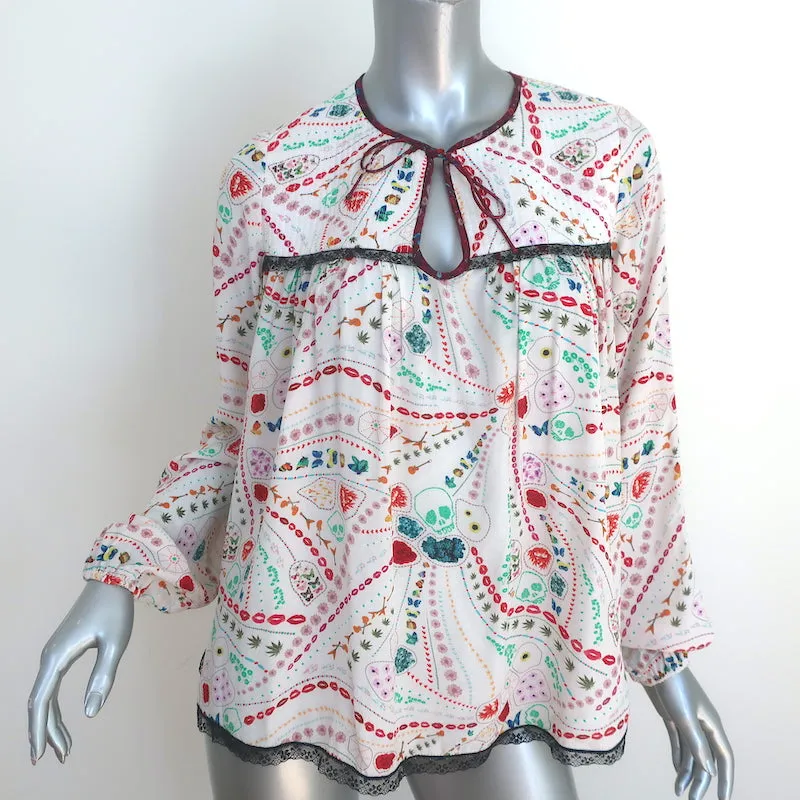 Zadig & Voltaire Top Tangara Psyché Blanc/Multicolore Imprimé Crêpe Taille Très Petite