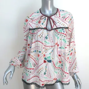 Zadig & Voltaire Top Tangara Psyche White/Multi Printed Crepe Size Extra Small