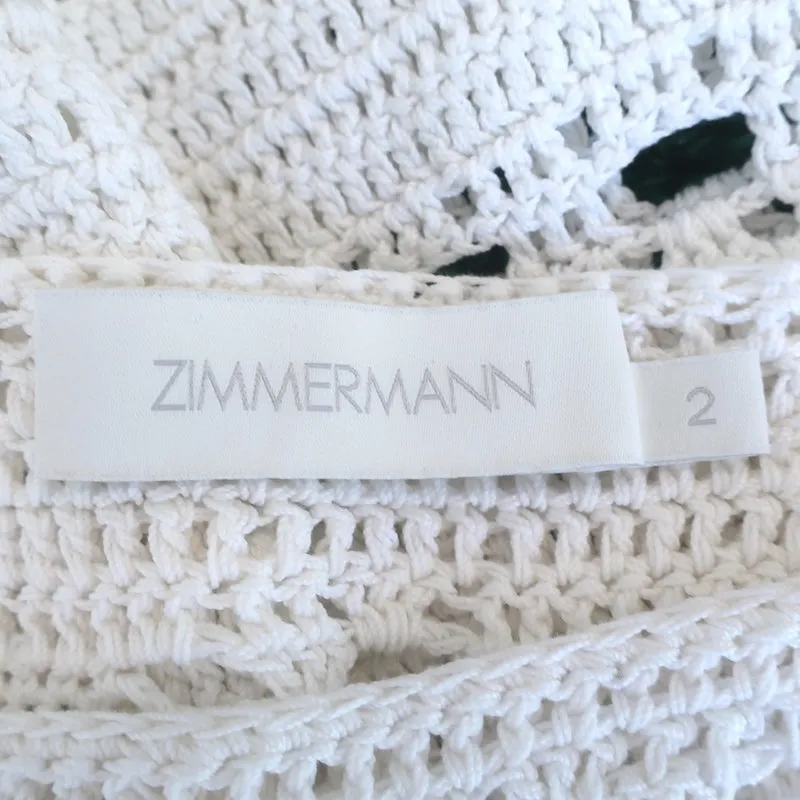 Zimmermann Cassia Top en Crochet Blanc Coton Taille 2