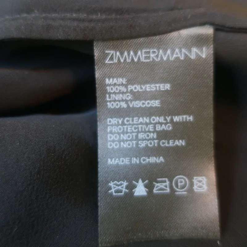 Zimmermann Blouse à manches en chiffon plissé Noir Crêpe Taille 2
