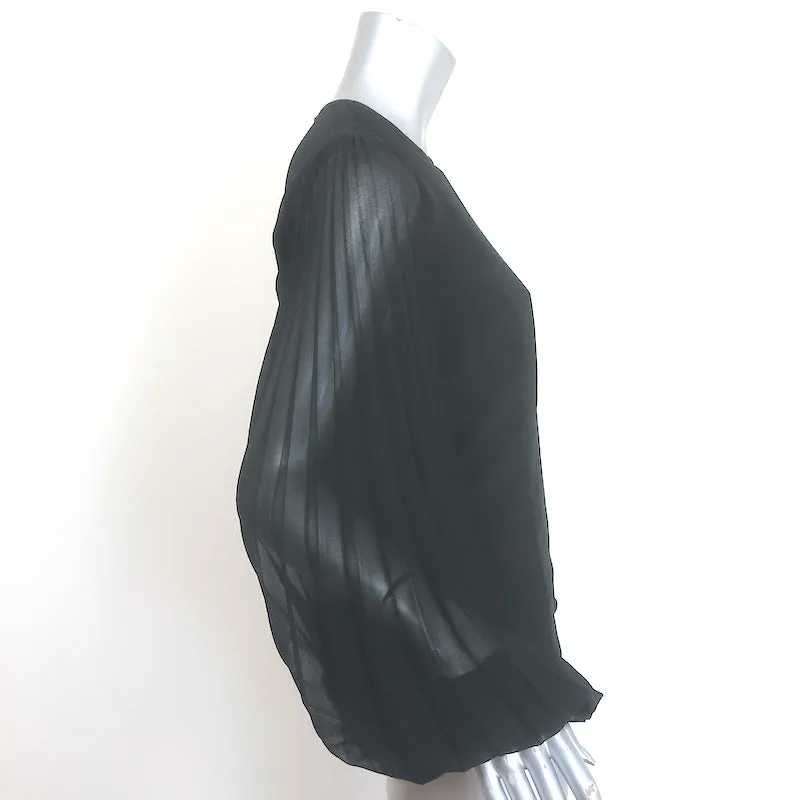Zimmermann Blouse à manches en chiffon plissé Noir Crêpe Taille 2