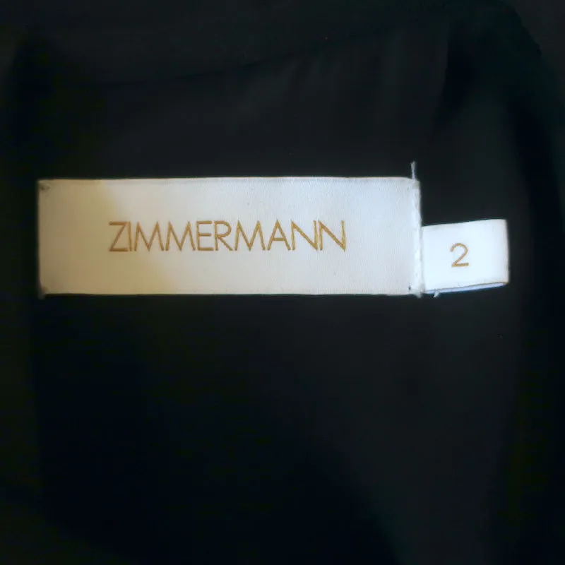 Zimmermann Blouse à manches en chiffon plissé Noir Crêpe Taille 2