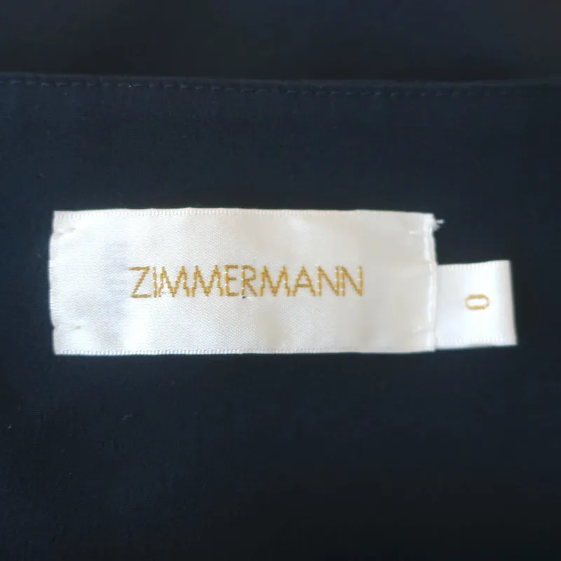 Zimmermann Débardeur Marine Soie Taille 0 Carré Sans Manches Blouse